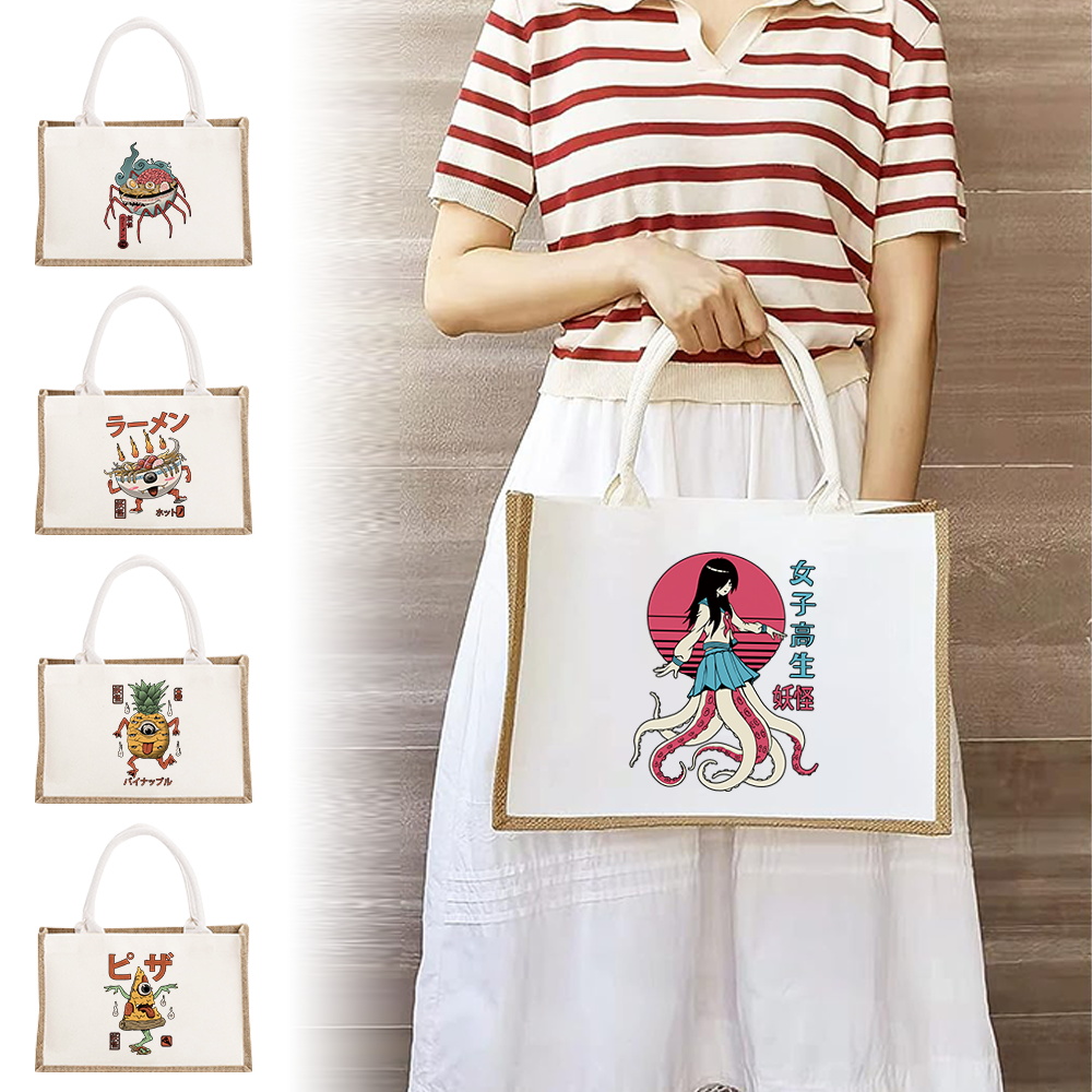 Women Bags Jute - Beach Burlap Canvas Tote Bags Cute