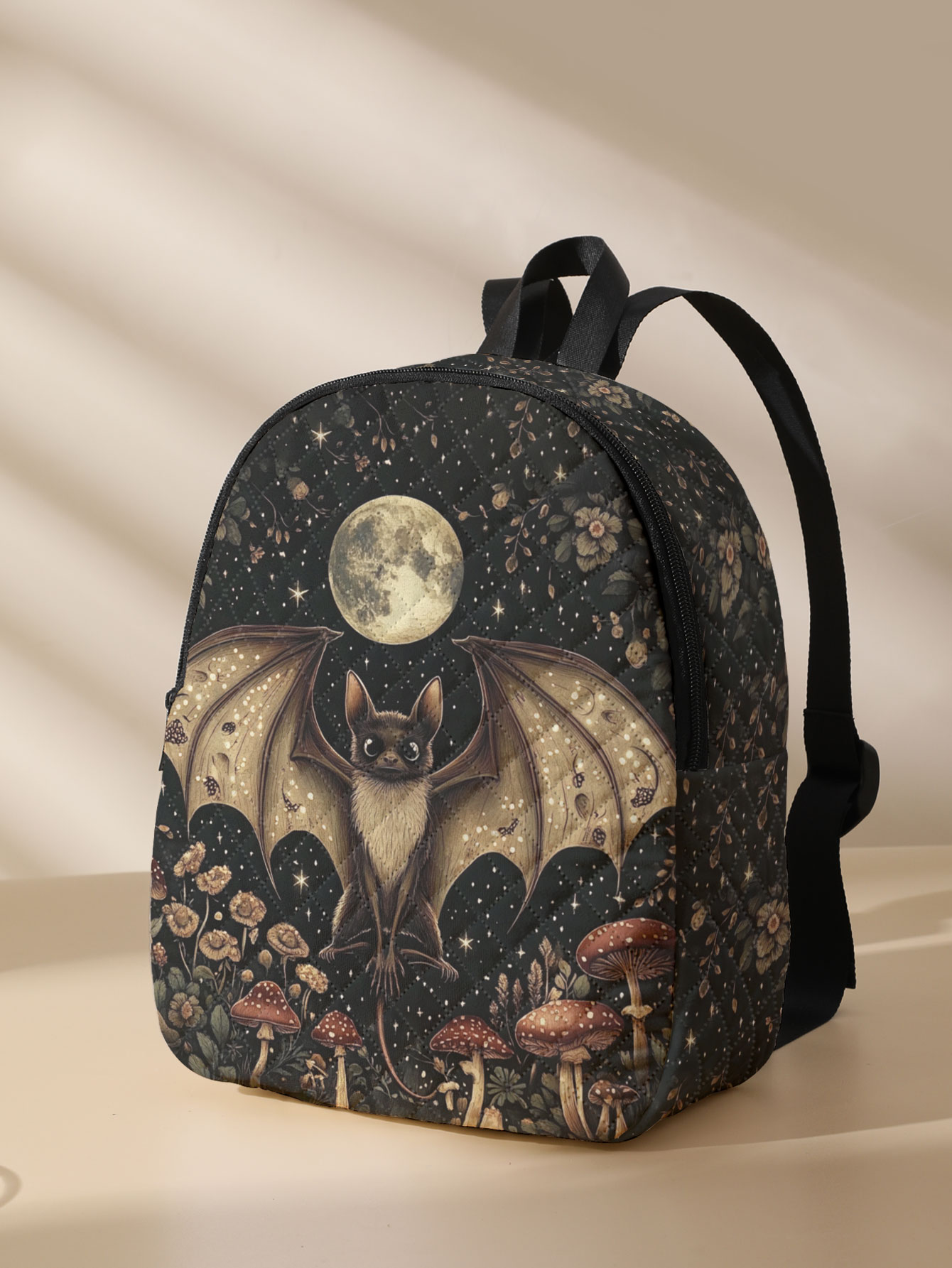 Women'S Bags Going Out - Bat Moon Mushroom Floral Print Quilted