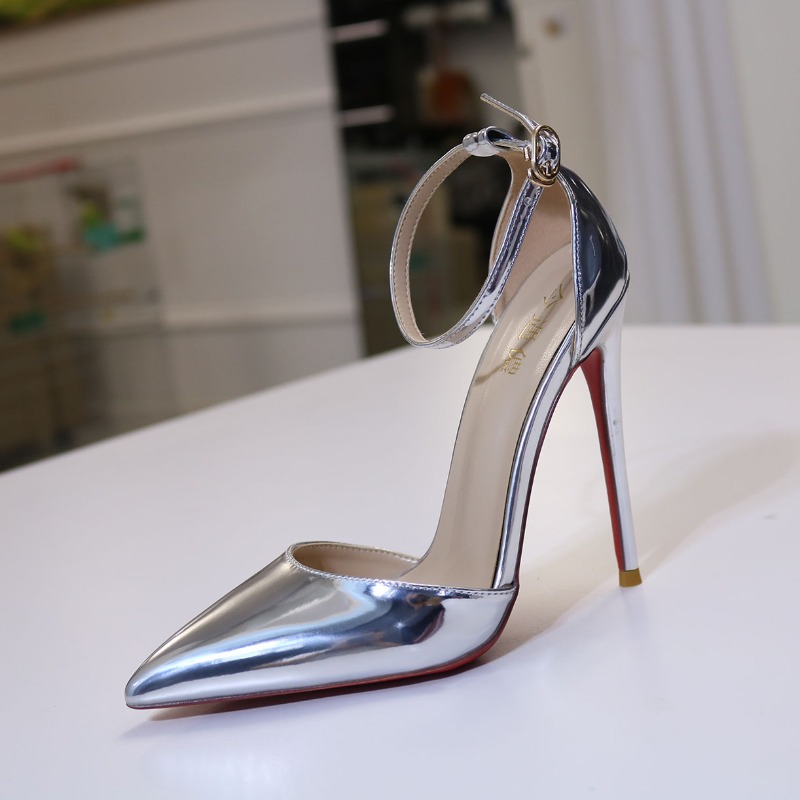 New silver striped high heels  - Women Bags Office review and price