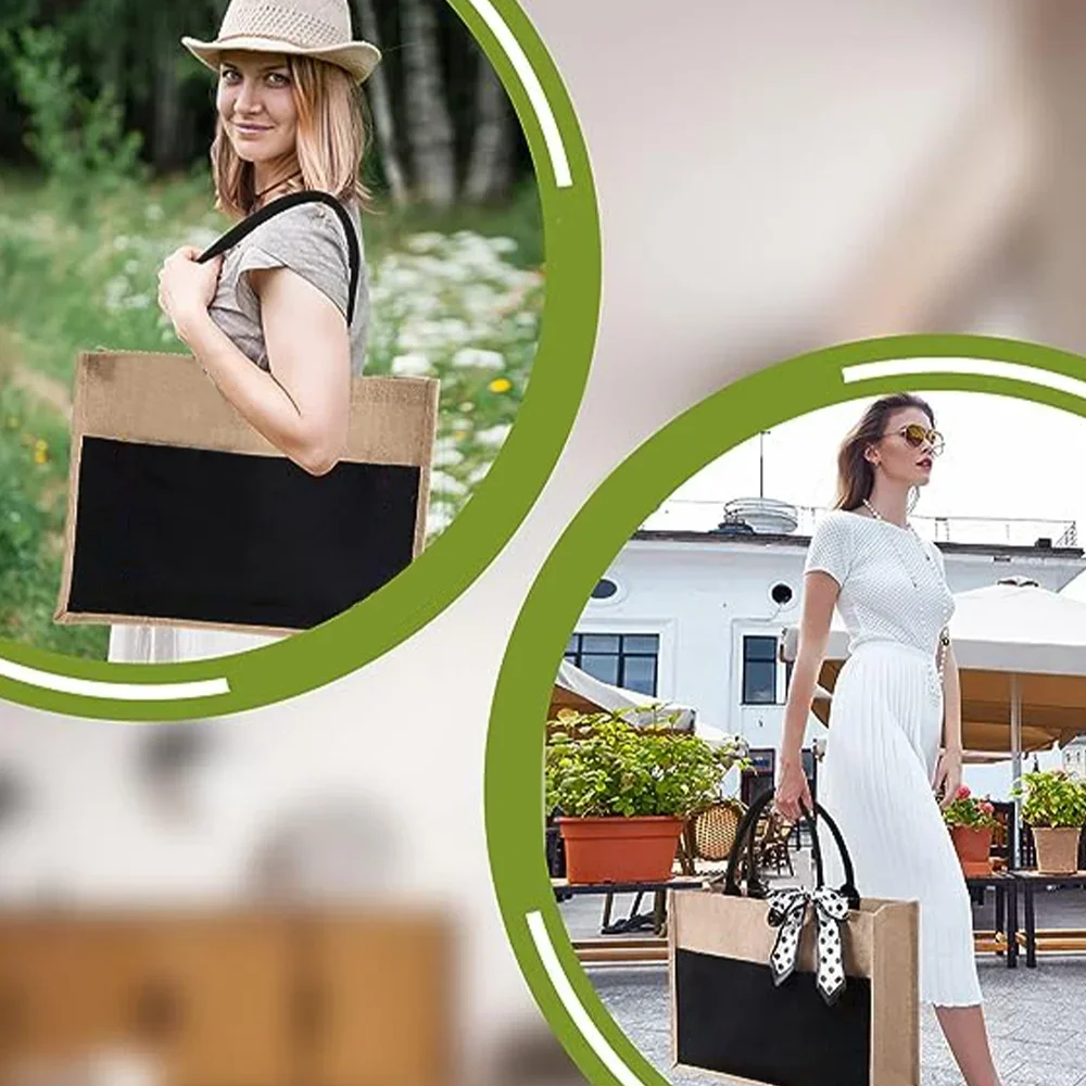 Tote Bag Reusable Jute Shoppin - Women Bags Jute review and price