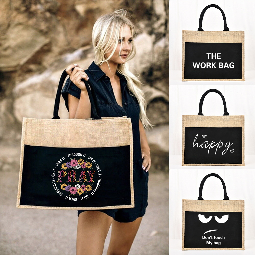 Tote Bag Reusable Jute Shoppin - Women Bags Jute review and price