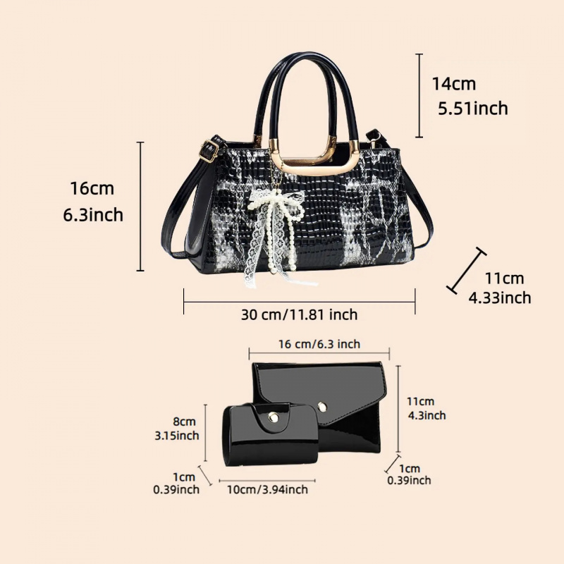 Women's Handbag Set, Crocodile - Women Bags Leather review and price