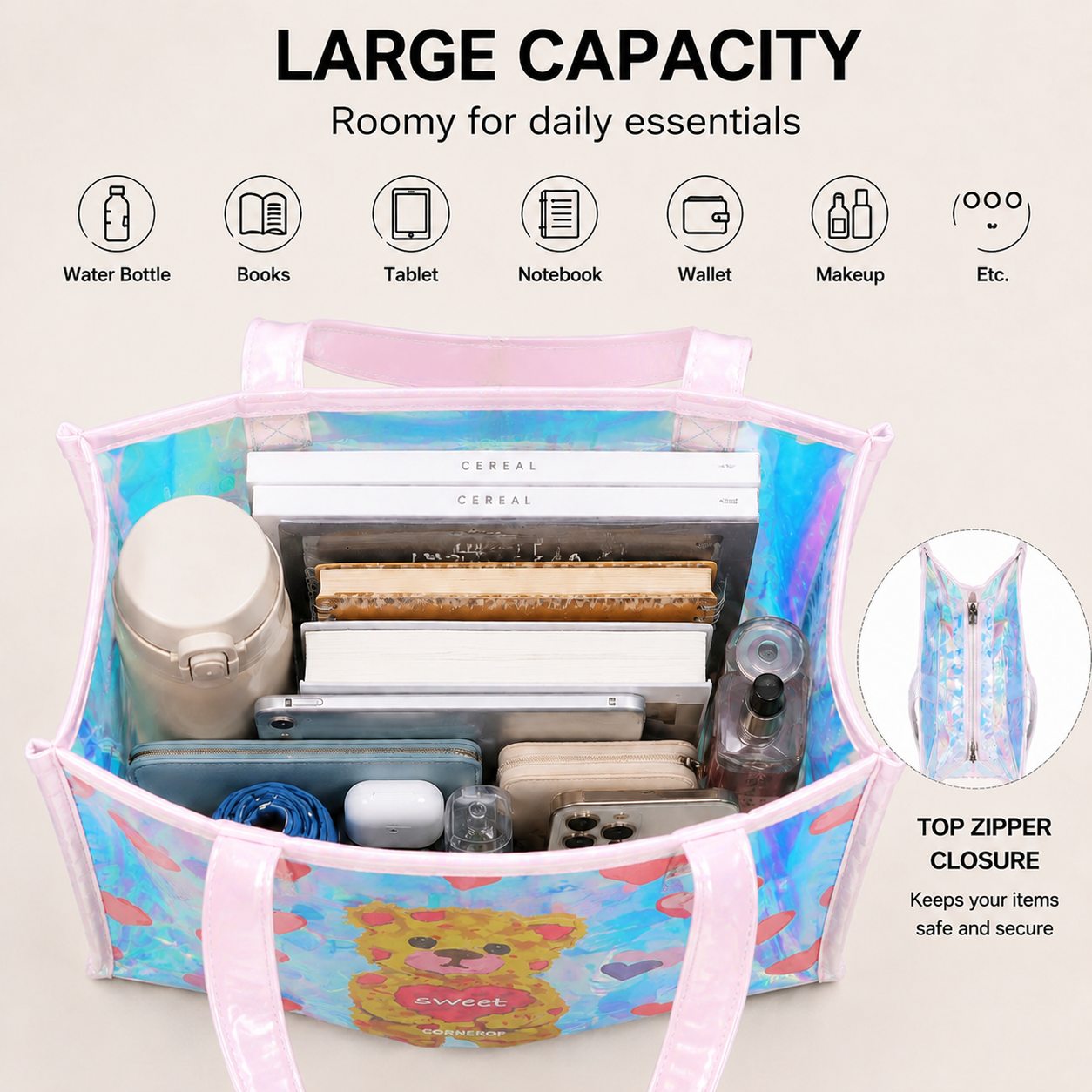 Holographic Transparent Tote B - Women Bags Lv review and price